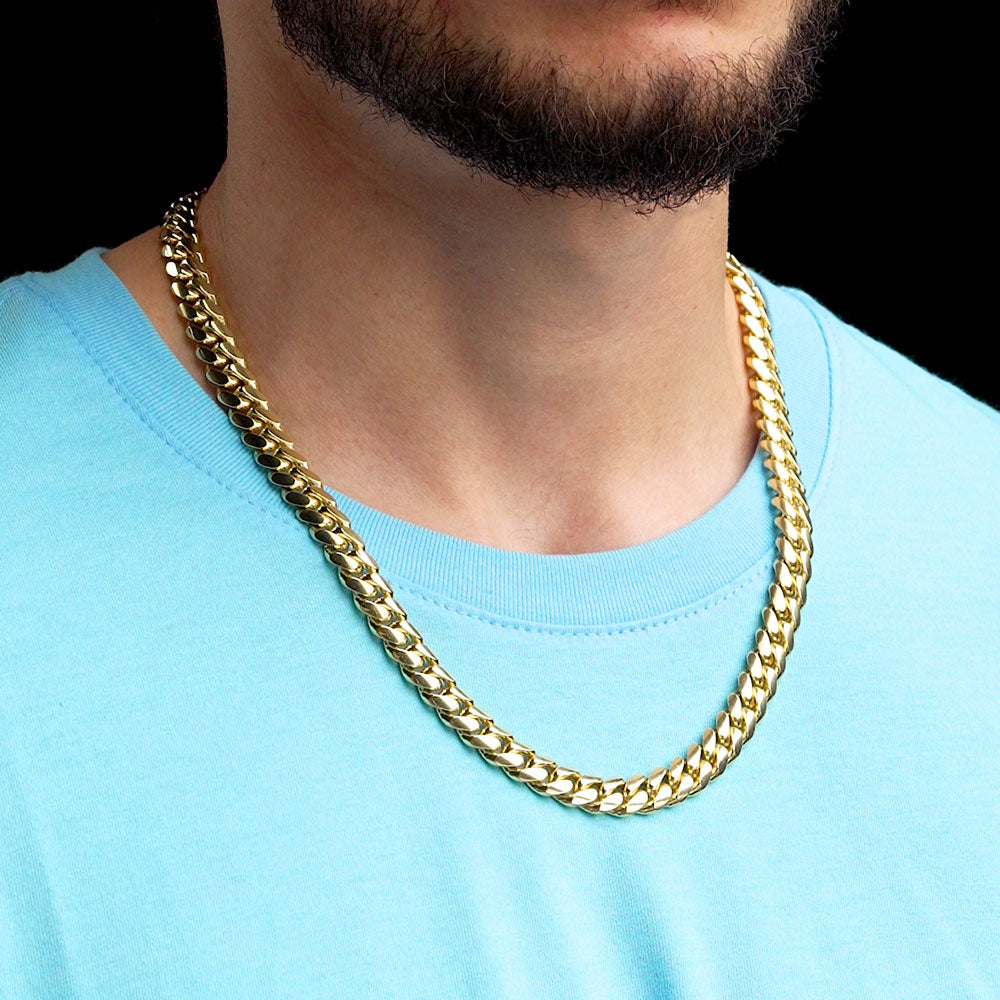 Men's Gold Chain - 14k Vermeil Cuban Link Chain - The Gold Gods - 10mm 22 inch