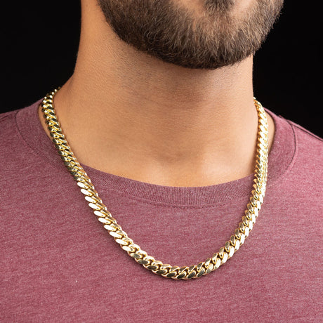 Men's Gold Chain - 14k Vermeil Cuban Link Chain - The Gold Gods - 10mm 24 inch