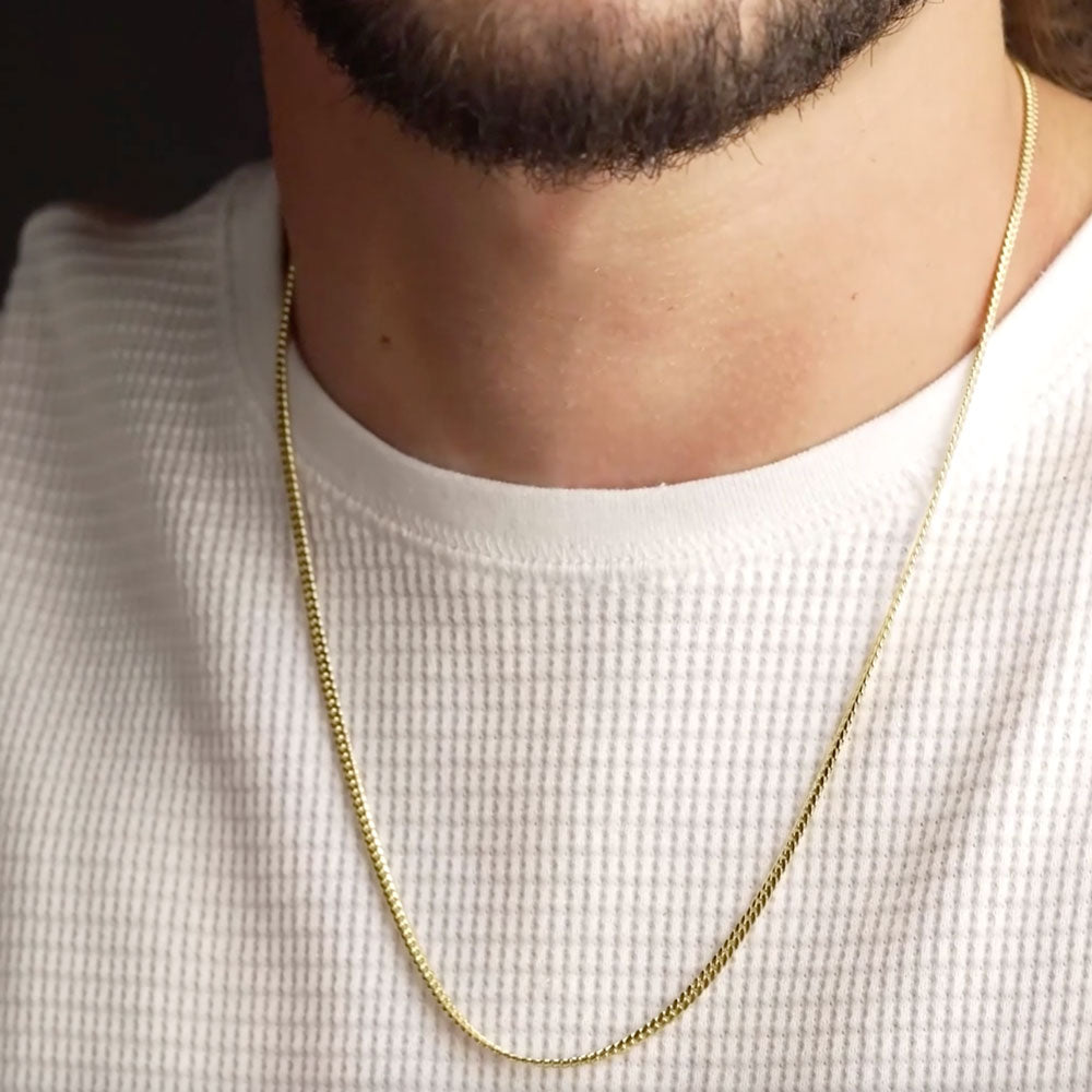 Men's Gold Chain - 14k Vermeil Cuban Link Chain - The Gold Gods - 2.5mm 24 inch