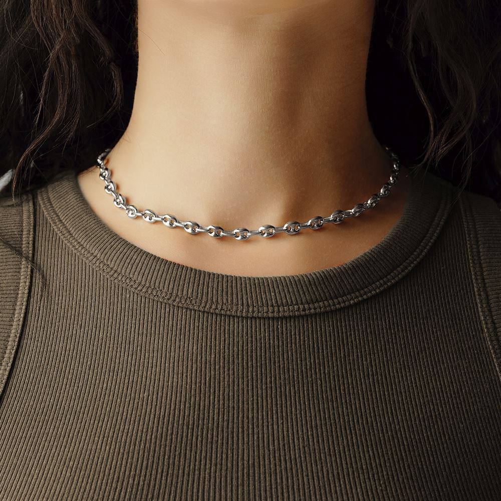 Women's silver vermeil puff chain the gold goddess jewelry