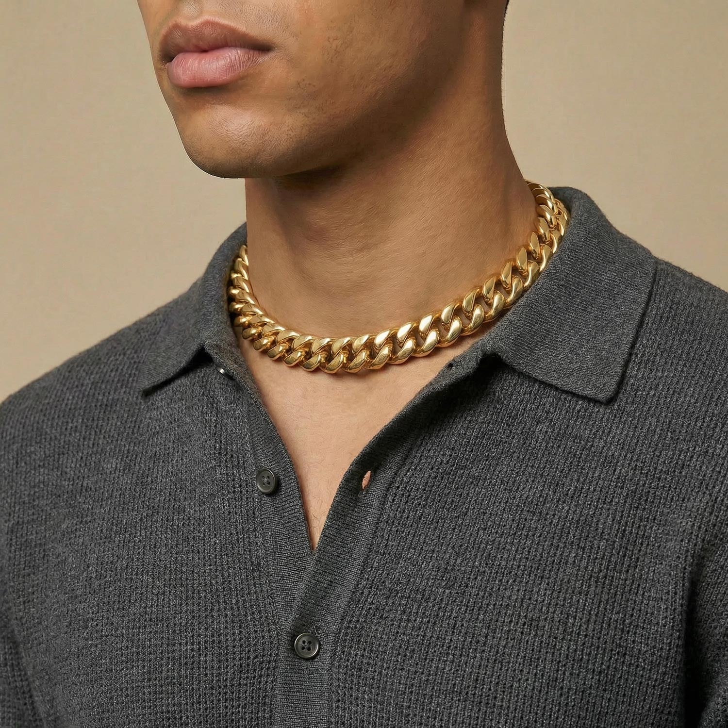 へへへGold chain necklace - Cuban link Cuban Link Chain 16mm | The Gold Gods