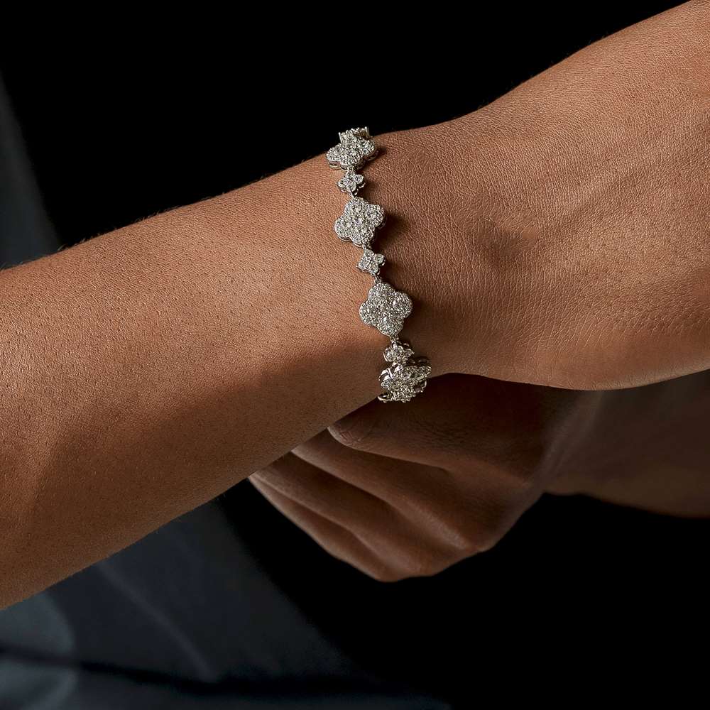 Diamond Clover Bracelet White Gold The Gold Gods