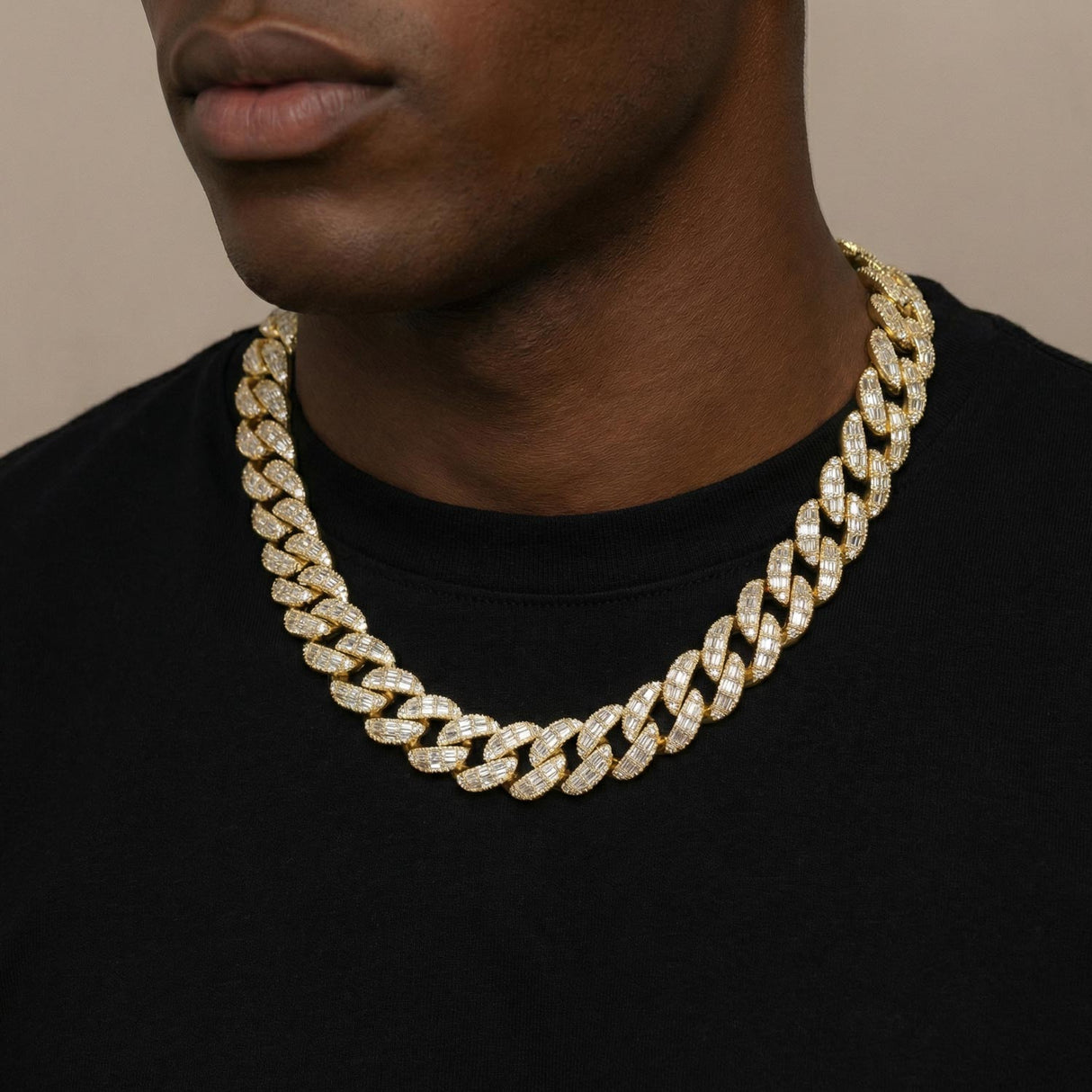 Gold 20mm Emerald Cut Diamond Cuban Chain Gold Gods 3