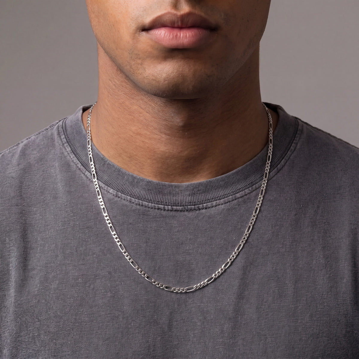 4mm white gold figaro link chain 22 inch the gold gods