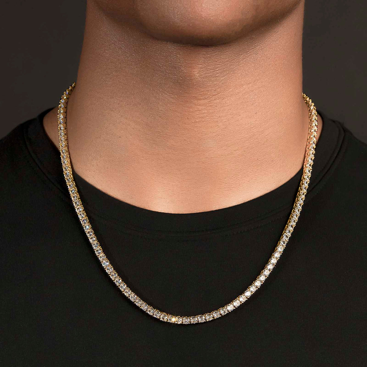 Gold Diamond Tennis Chain 4mm