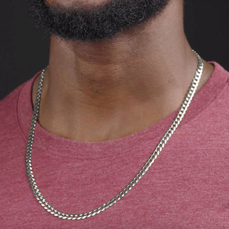 24inch 5mm Silver Curb Cuban Link Chain .925 Sterling Silver