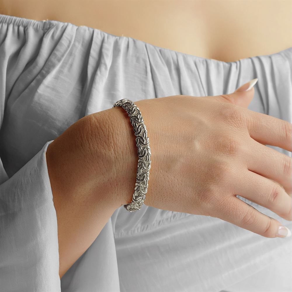 women's silver byzantine bracelet the gold goddess from the gold gods