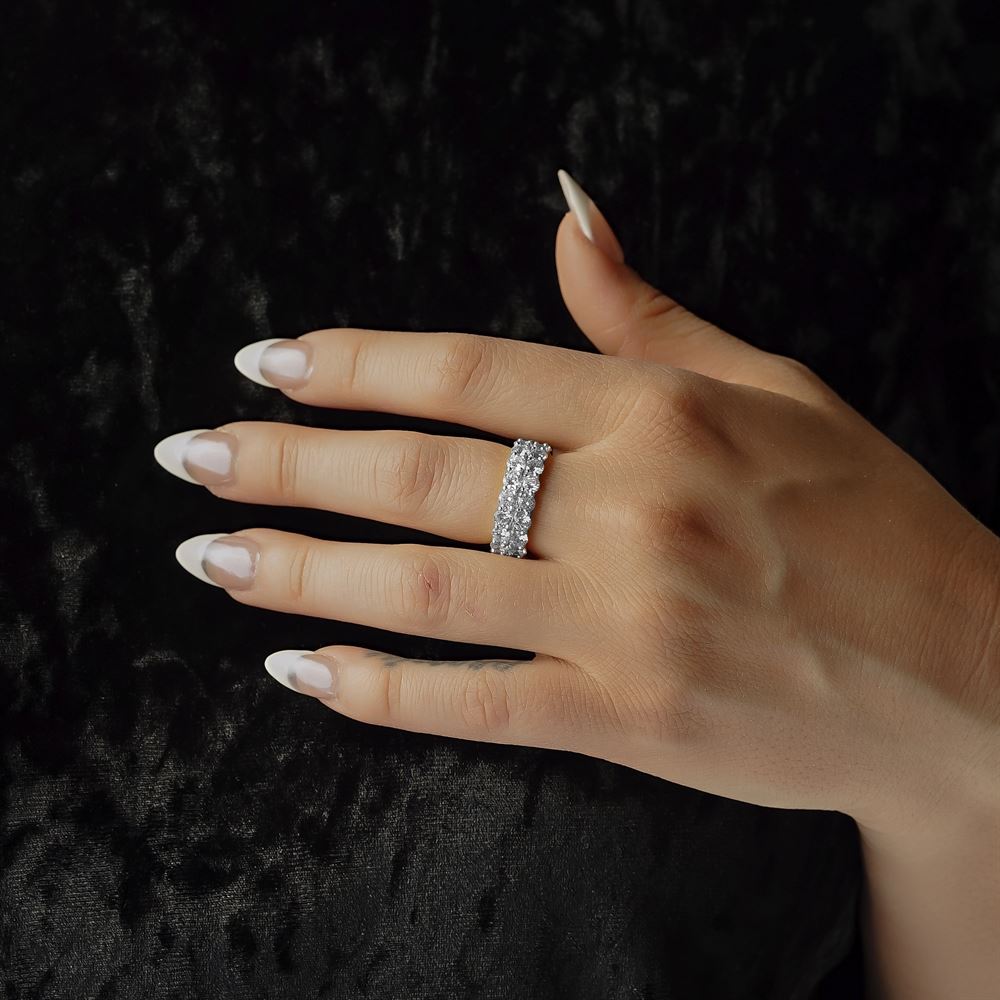 Women's Vermeil Dual Diamond Eternity Ring