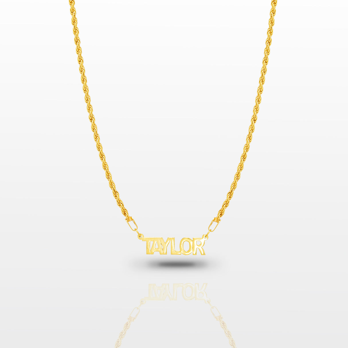 Women's Custom Personalized Mini Name Plate Necklace Gold Gods 2