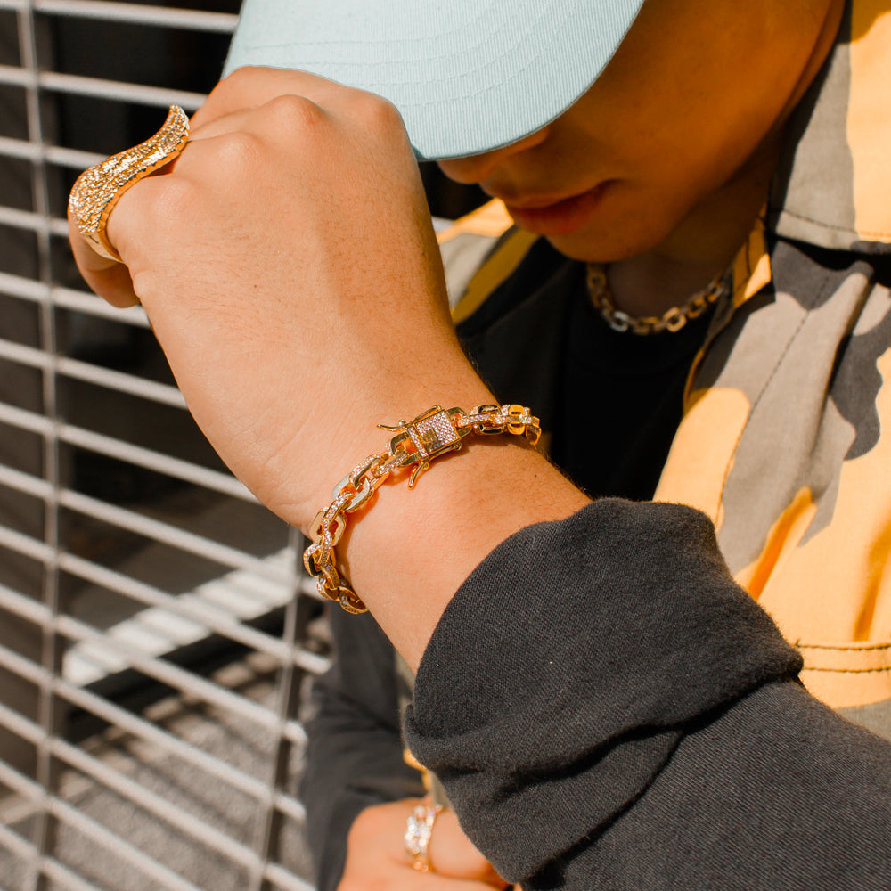 Diamond Cable Link Bracelet The Gold Gods