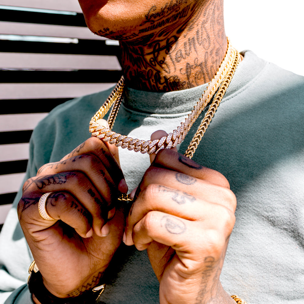 DIAMOND CUBAN LINK CHOKER CHAIN (12MM) The Gold Gods