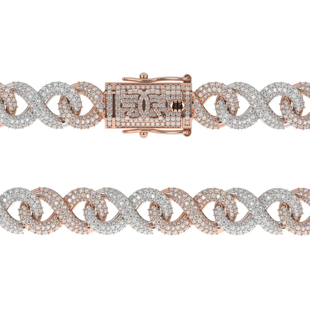 DIAMOND-INFINITY-LINK-CHAIN-18k-2-tone-rose-&-white-gold-mens-jewelry-gold-chain-the-gold-gods-lock-close-up-view