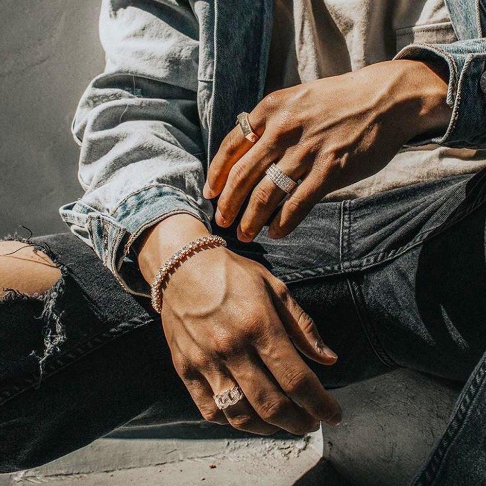 ETERNITY DIAMOND RING 4 ROW STACKED