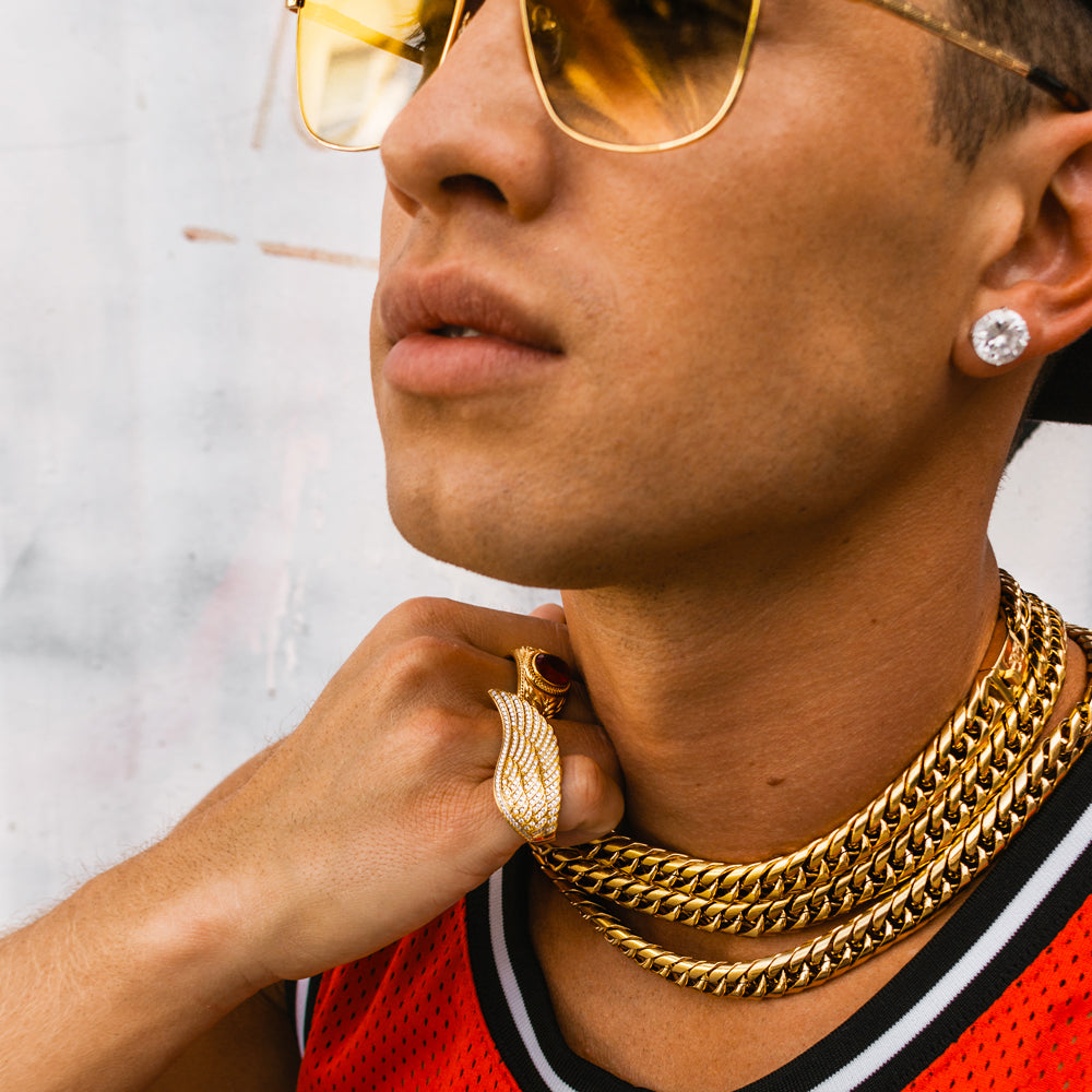 MEN'S DIAMOND ANGEL WING RING