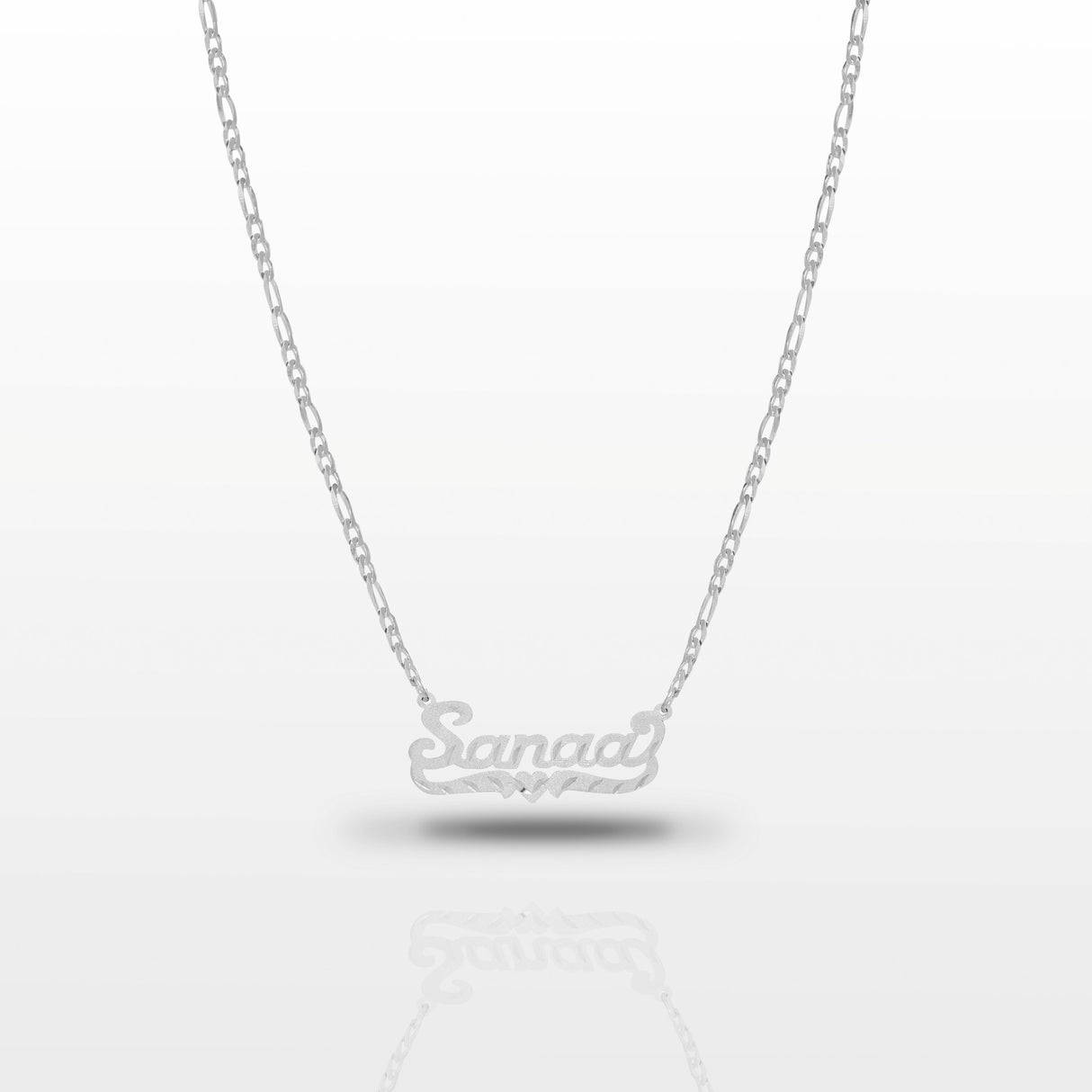 Women's Custom Name Plate Script Necklace Gold Gods 2
