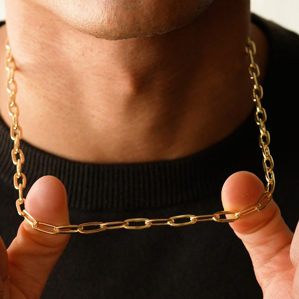 Vermeil Paperclip Chain Men's Jewelry The Gold Gods