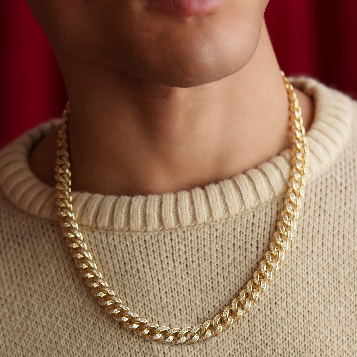 Vermeil Diamond Baguette Cuban Chain The Gold Gods Men's Jewelry