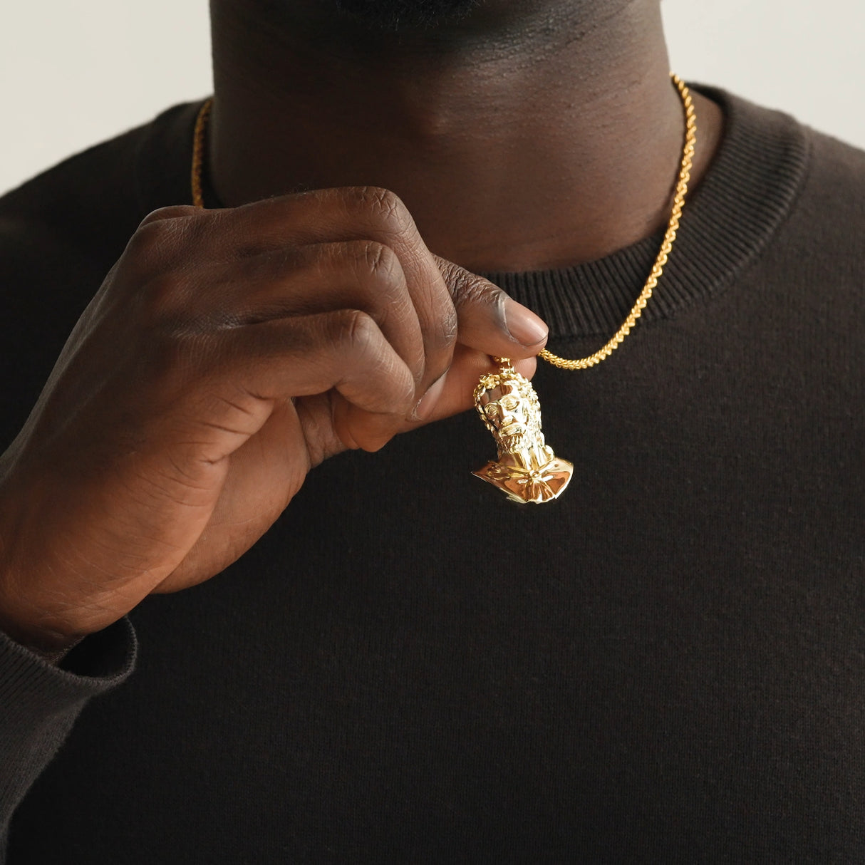 Zeus Necklace Pendant & Rope Chain The Gold Gods