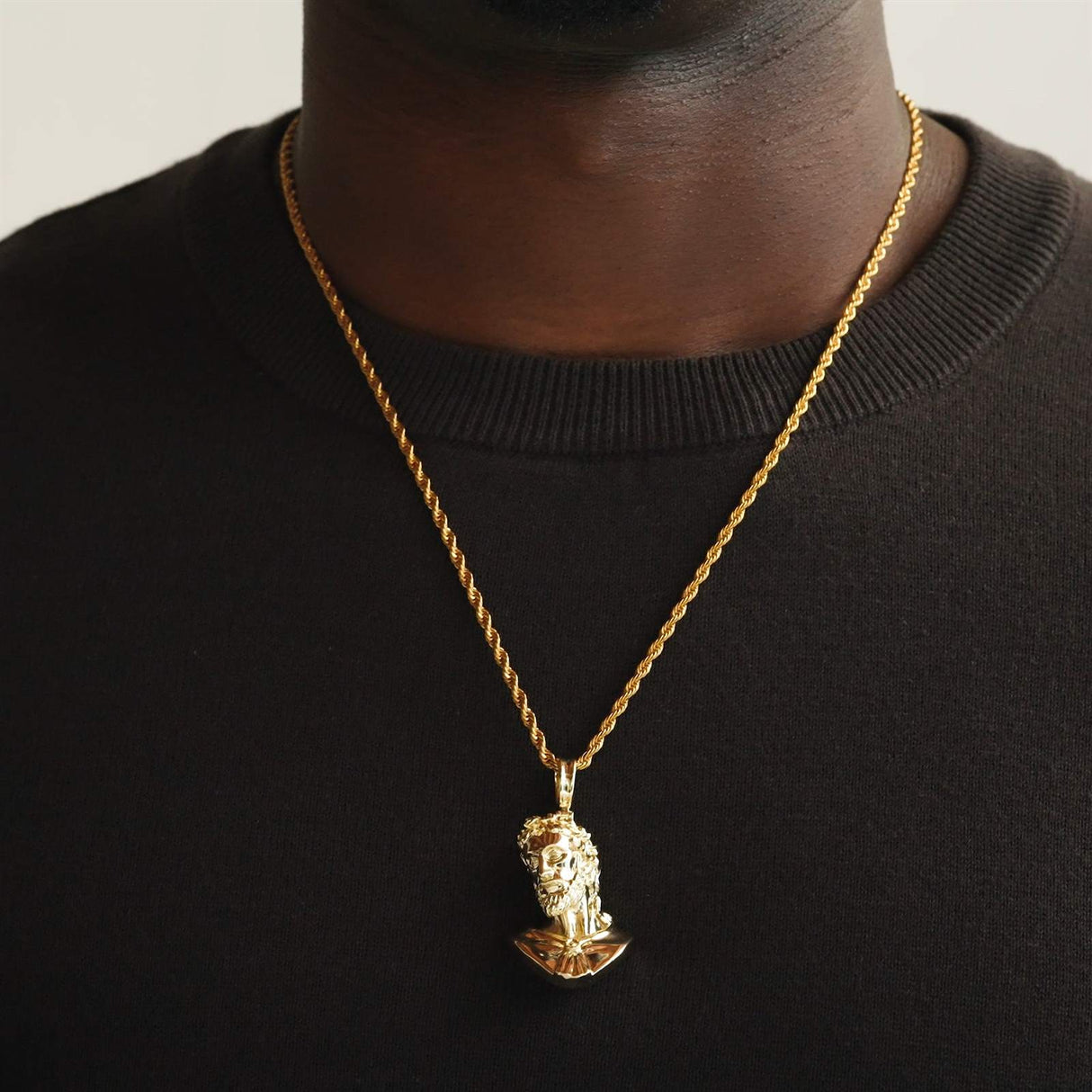 Zeus Necklace Pendant & Rope Chain The Gold Gods