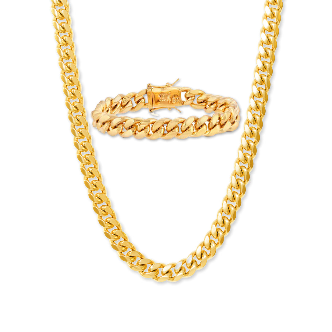 Cuban Chain Bracelet Bundle Set 10mm