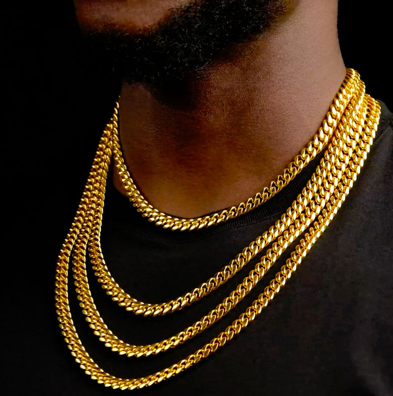 Men's Solid Gold Cuban Link Chains The Gold Gods Men's Jewelry