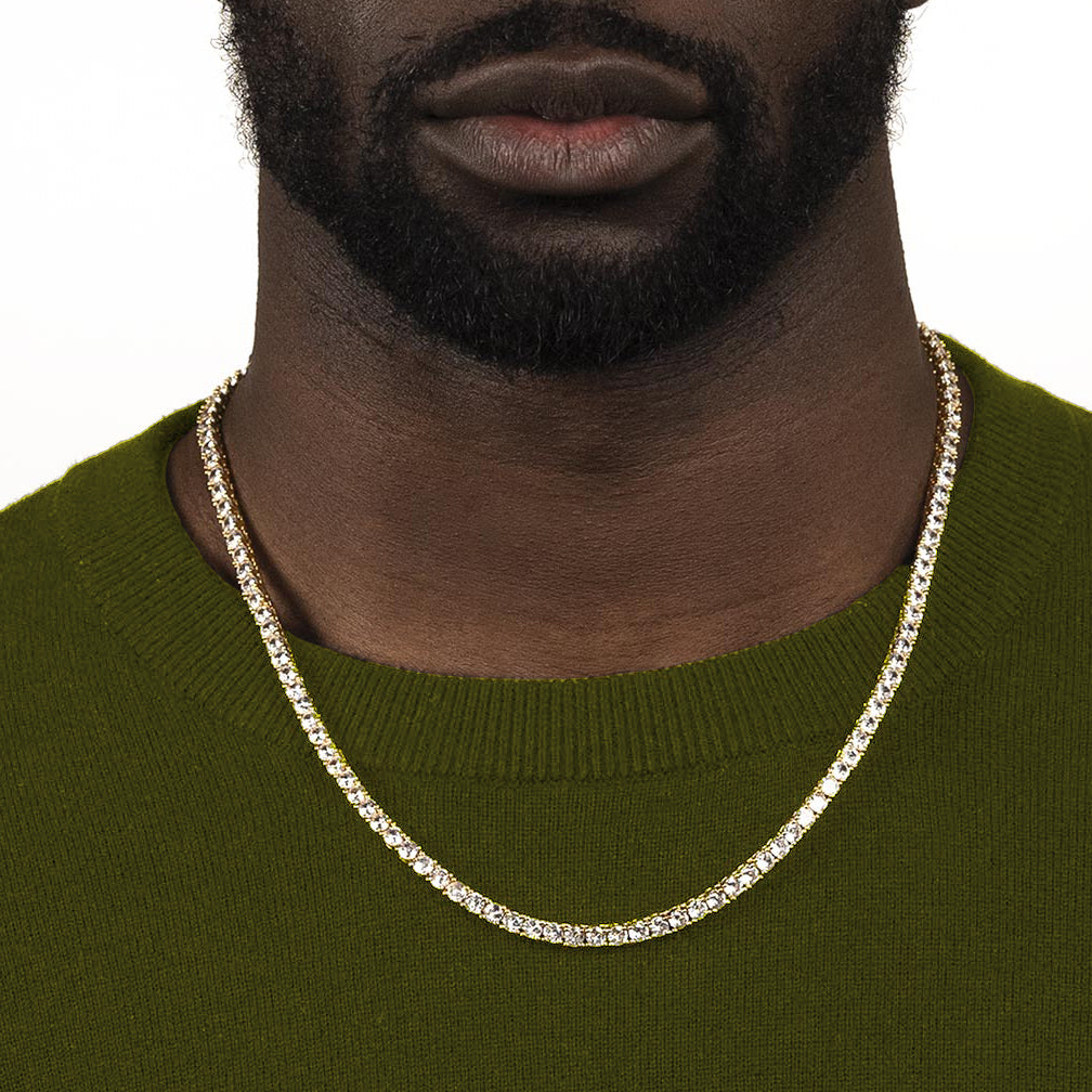 Diamond CZ Tennis Chain 3MM The gold Gods Men's Jewelry