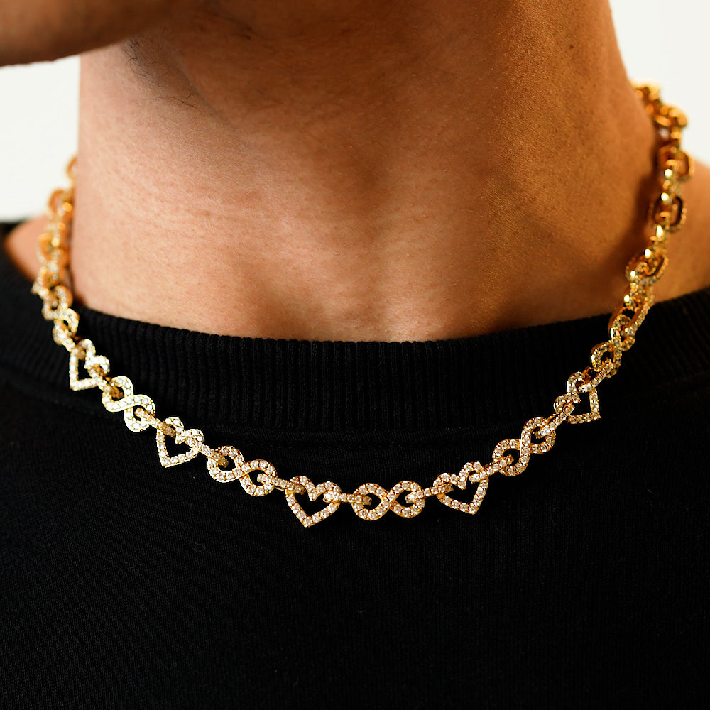 Diamond Infinity Heart Chain The Gold Gods Men's Jewelry