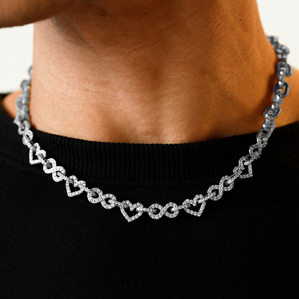 Diamond Infinity Heart Chain The Gold Gods Men's Jewelry White Gold