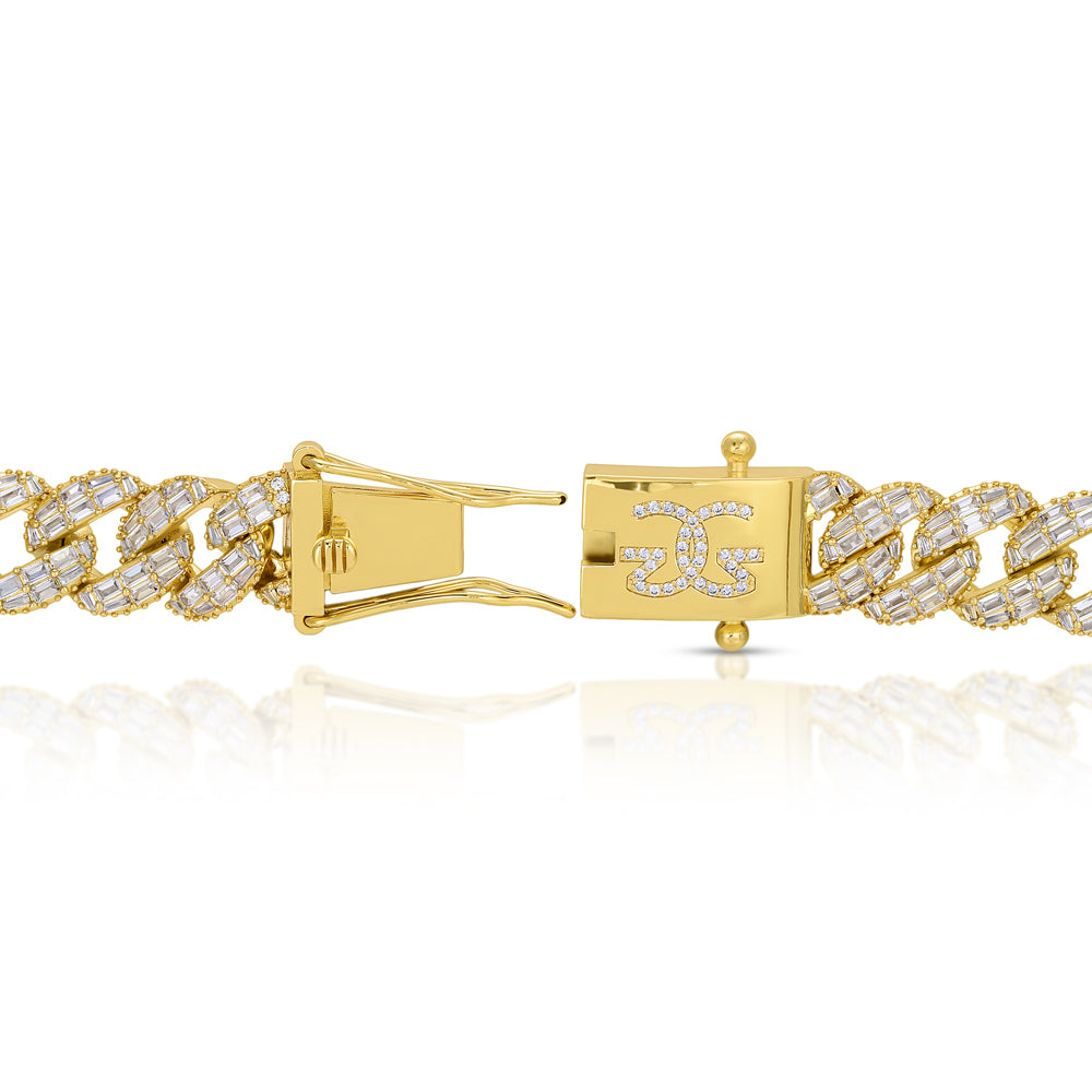 Gold 20mm Emerald Cut Diamond Cuban Chain Gold Gods 1