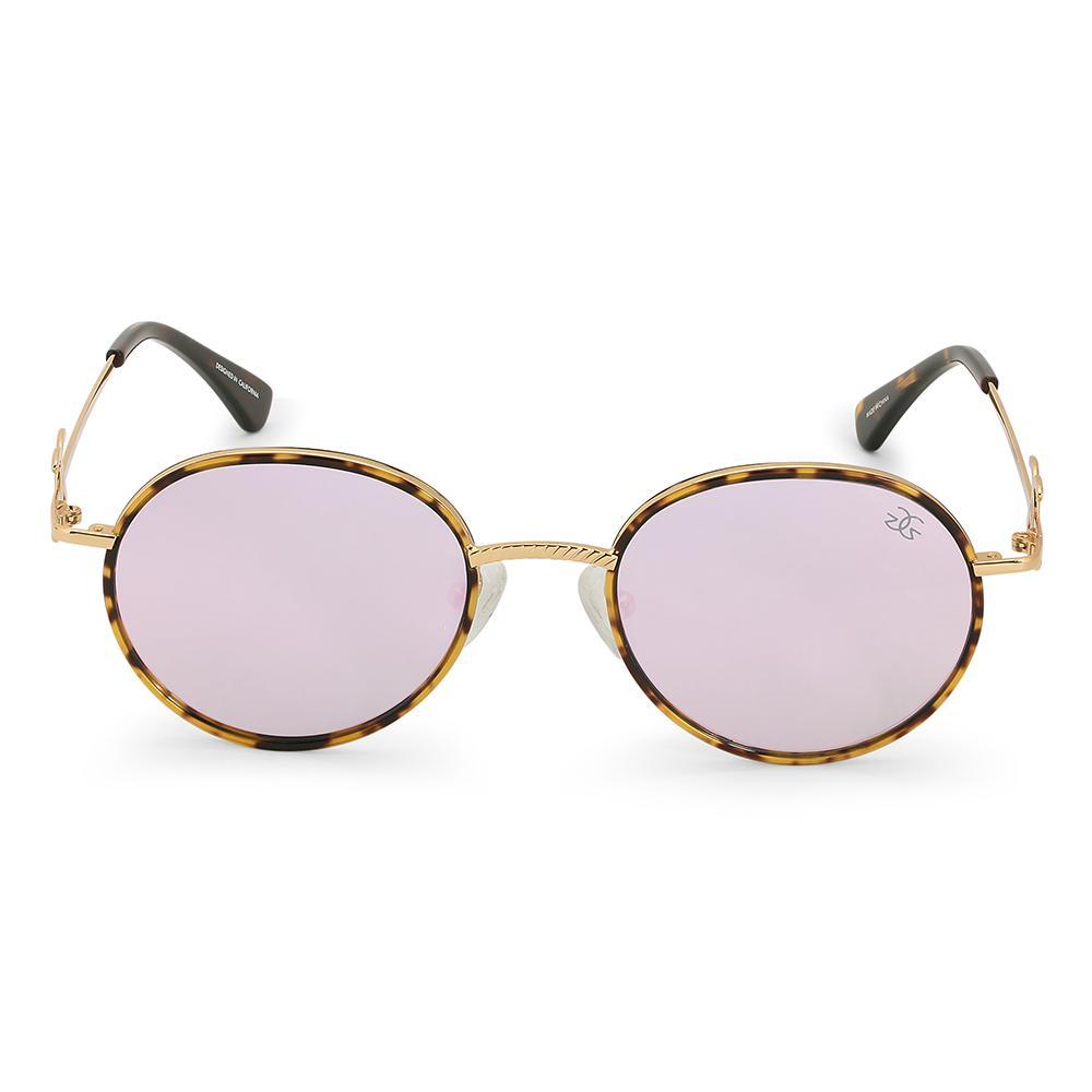 Gold Iris Designer Round Sunglasses The Gold Goddess Lavendar Gradient