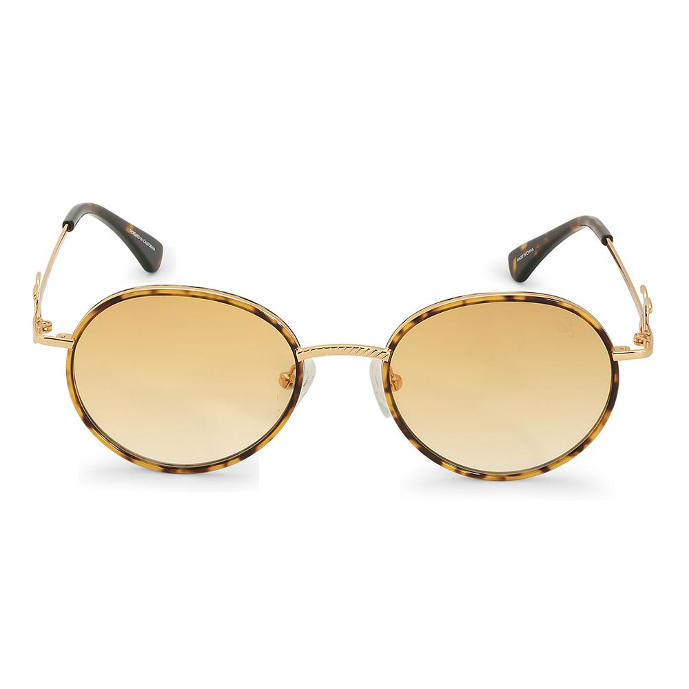Gold Iris Designer Round Sunglasses The Gold Goddess Orange Gradient