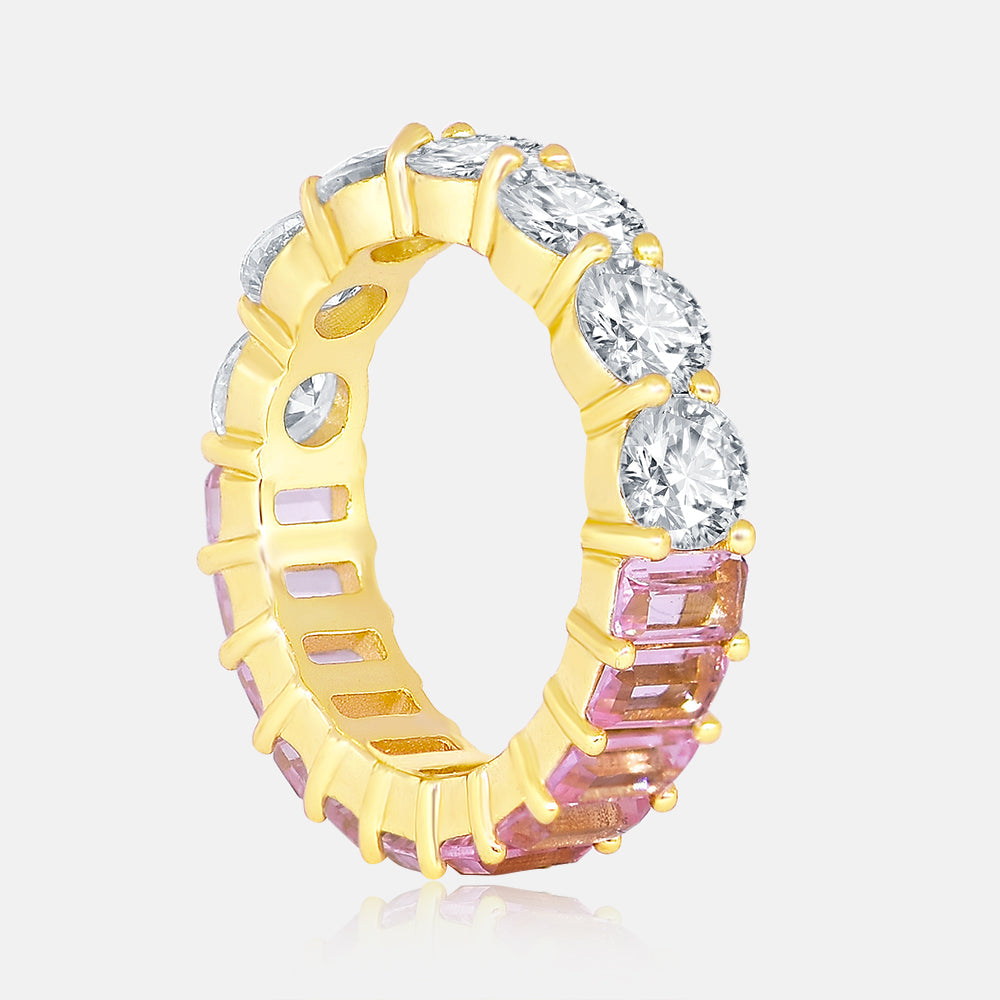 Men's Vermeil Diamond & Pink Emerald Ring