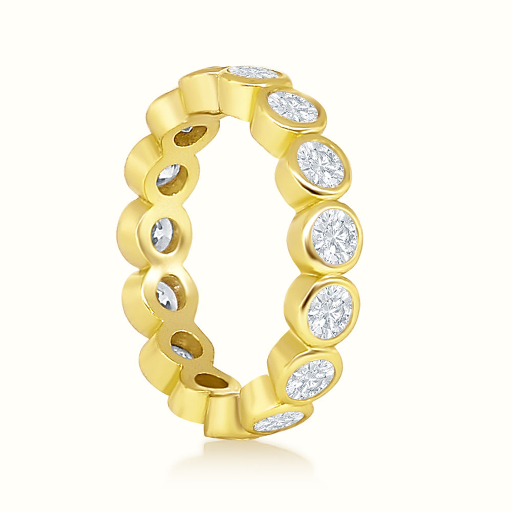 Men's Vermeil Round Diamond Bezel Ring