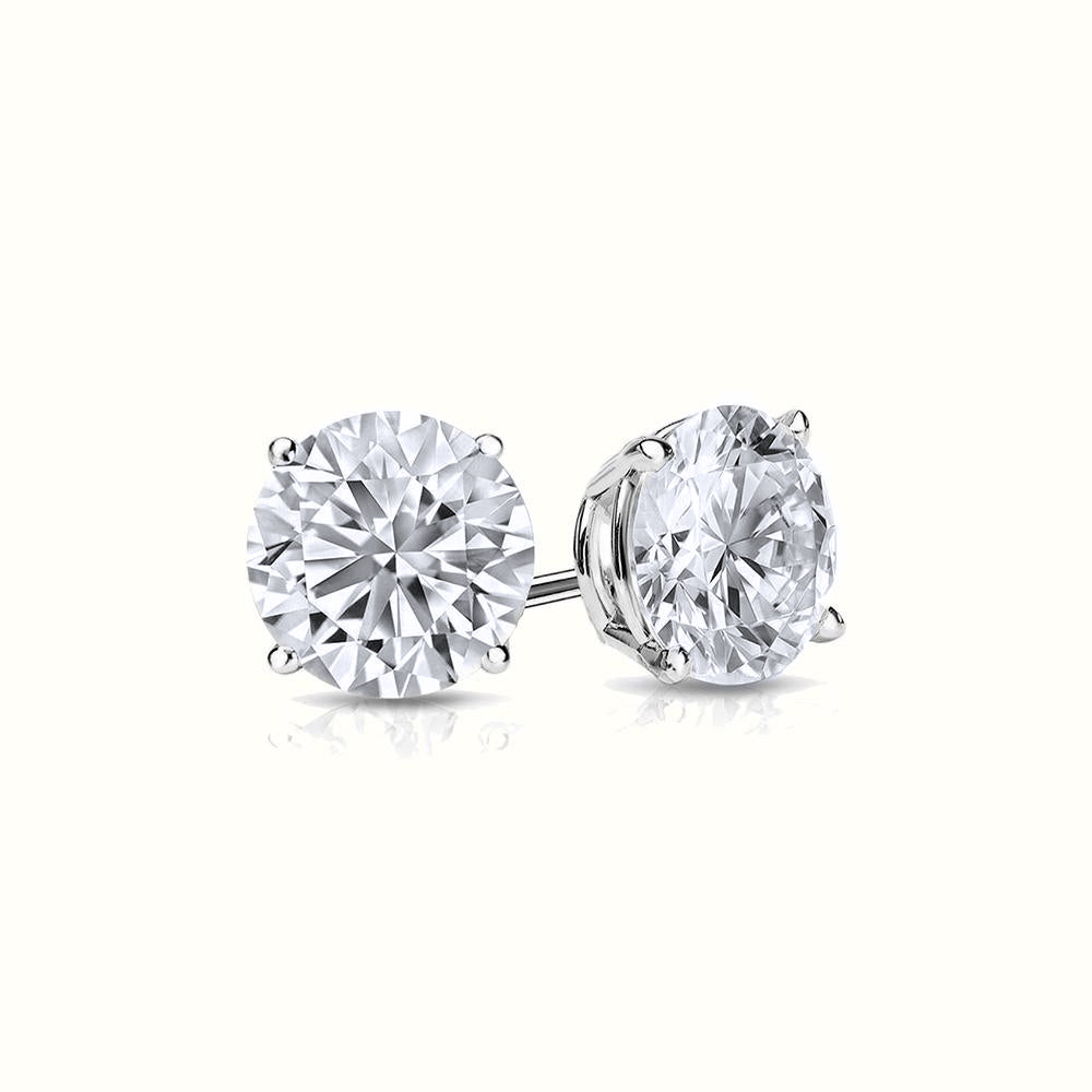 Moissanite Diamond Silver Round Studs The Gold Gods Men's earrings