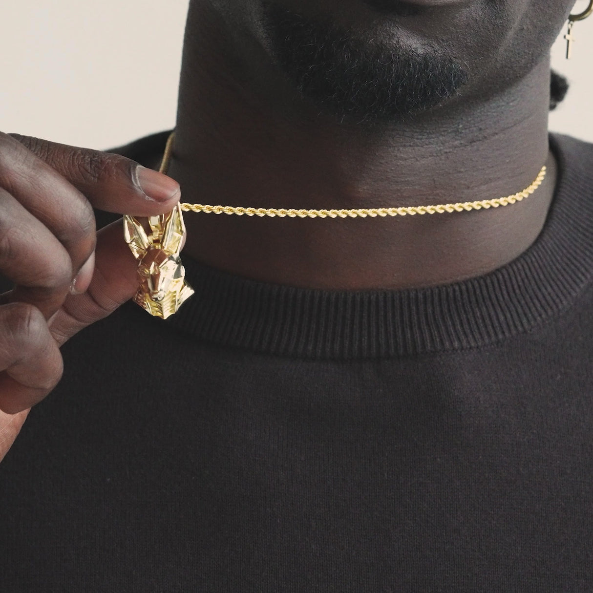 Gold Anubis Pendant & Rope Gold Chain Gold Gods 5
