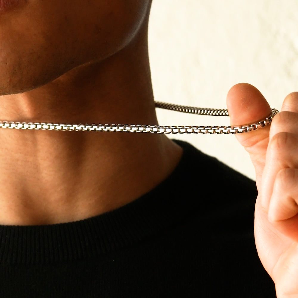 Silver Round Box Chain The Gold Gods Men's Jewelry