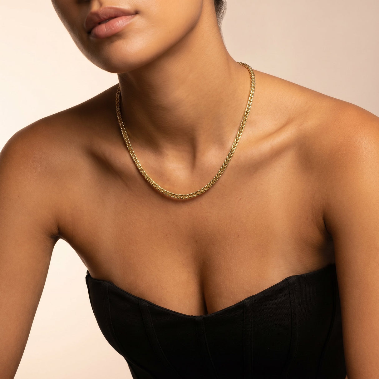 The Gold Gods Gold Goddess 10k 14k Solid Gold Palm Wheat Franco Chain 6