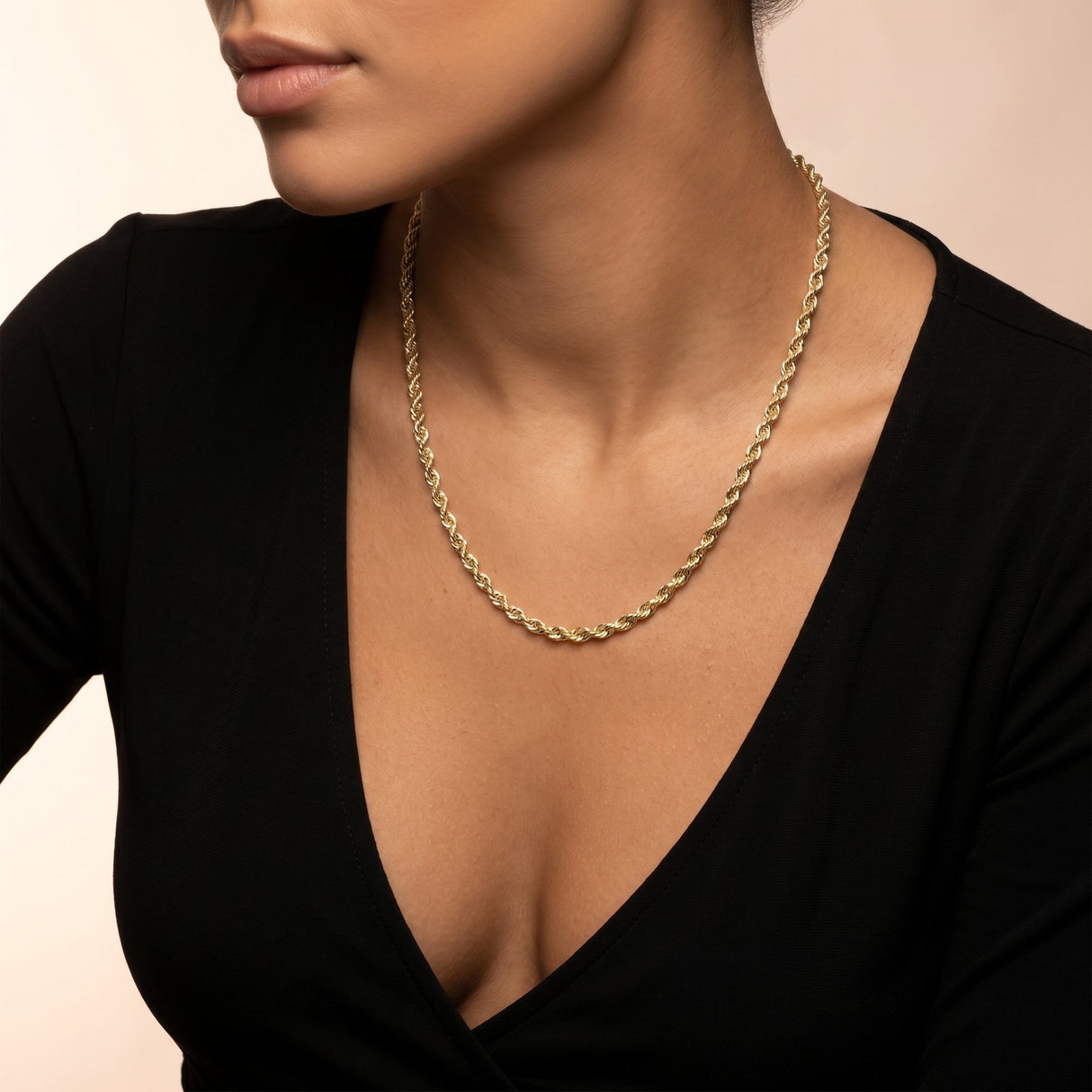 The Gold Gods Gold Goddess Womens Solid Gold Rope Chain 6