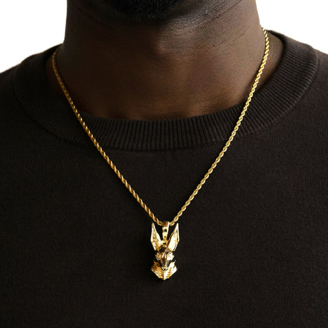 Gold Anubis Pendant & Rope Gold Chain Gold Gods 3