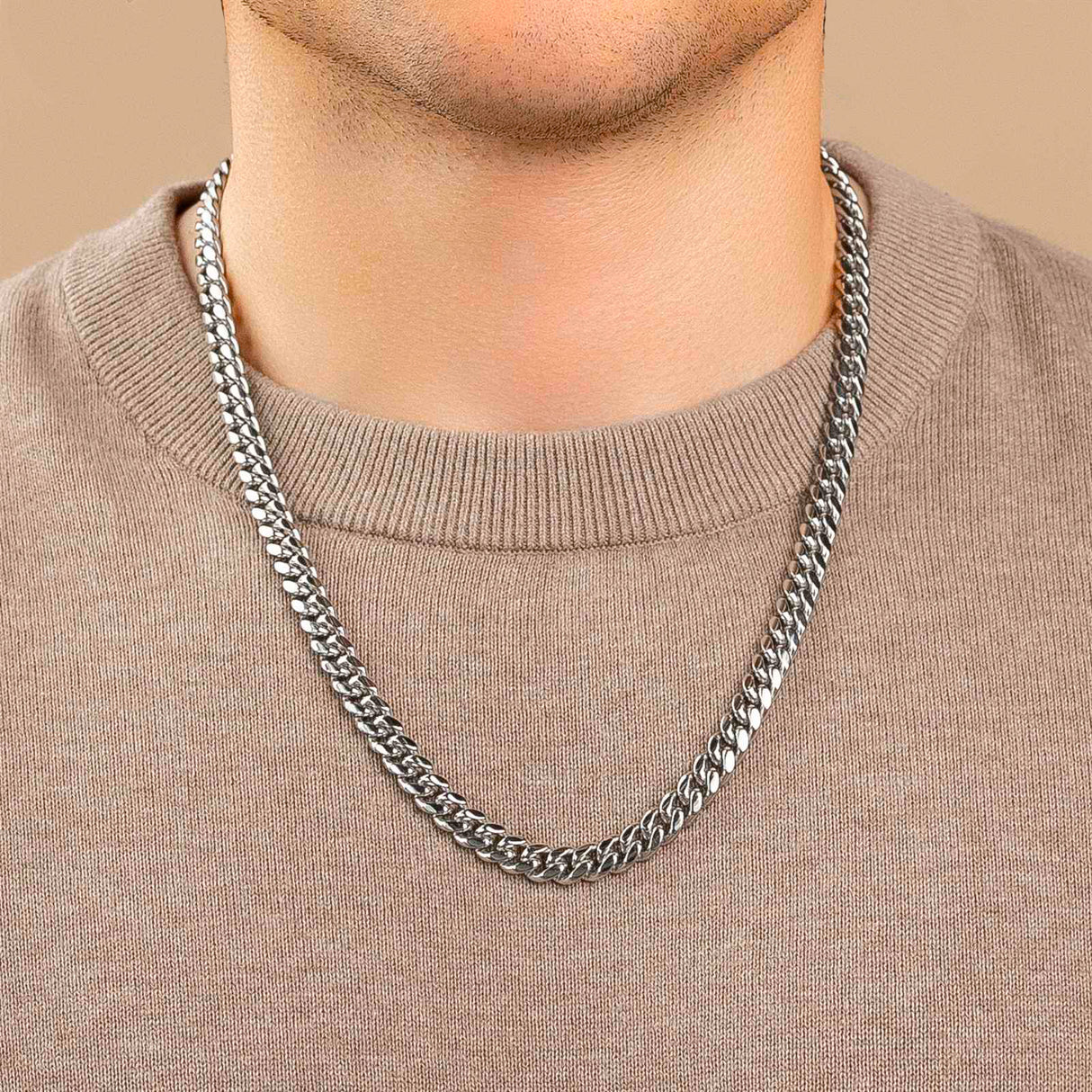 Cuban Link Chain White Gold (8mm) 22