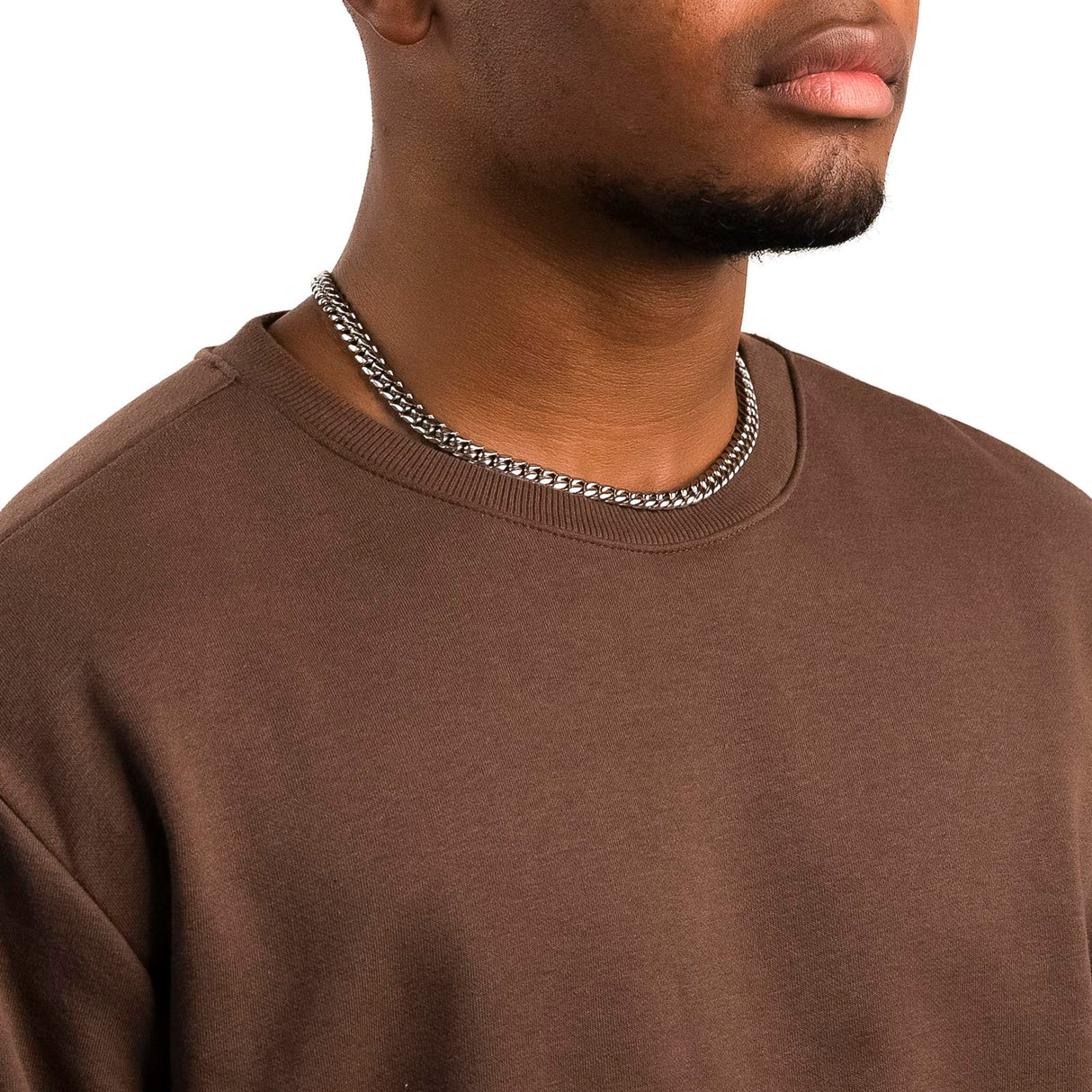 Men's Silver Chain - White Gold 8mm Miami Cuban Link - The Gold Gods - 18 inch 1