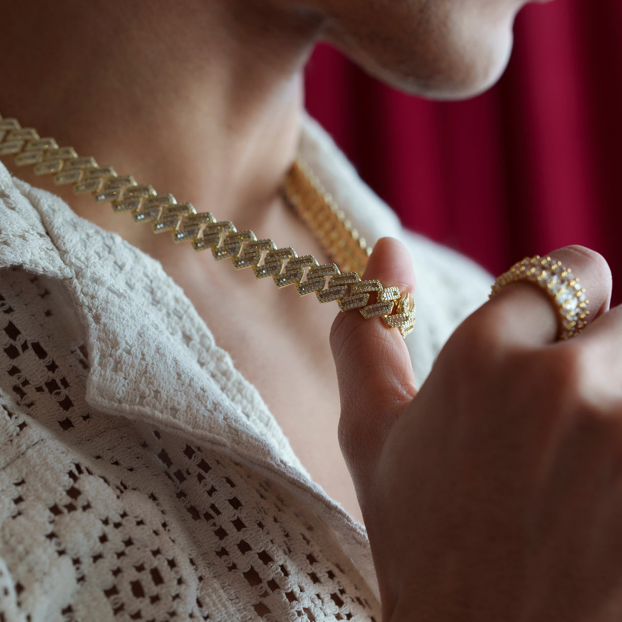 Vermeil Diamond Monaco Cuban Chain