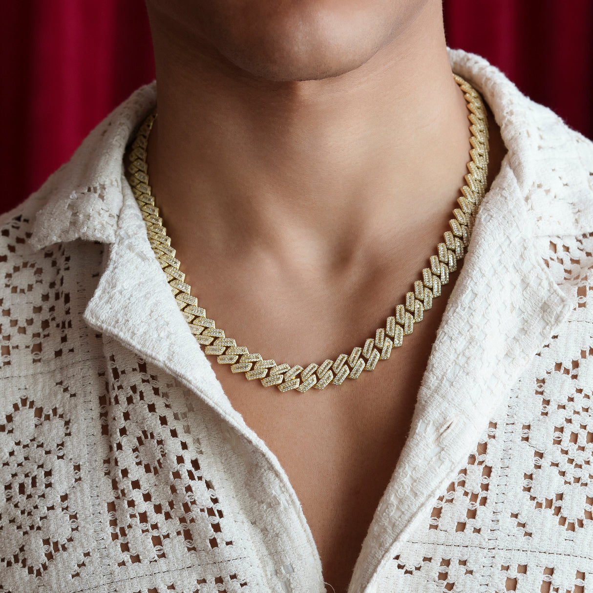 Vermeil Diamond Monaco Cuban Chain