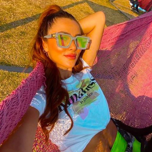 Virgil Gray Marble Women's Sunglasses The Gold Goddess