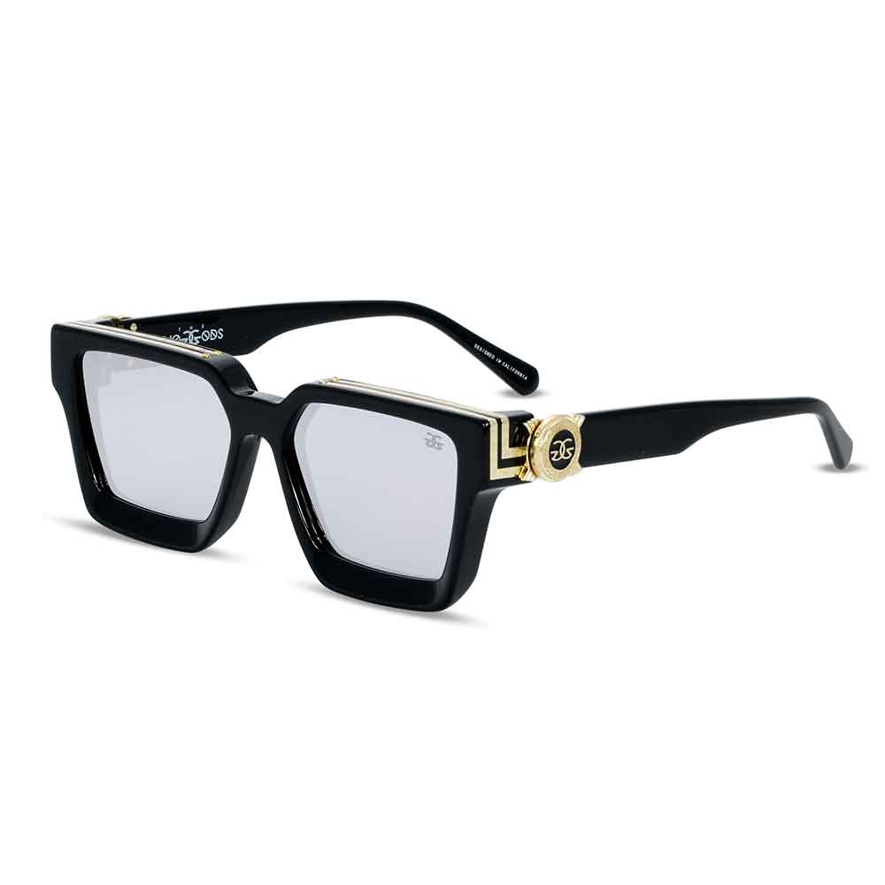 Virgil Glossy Black Sunglasses The Gold Gods Lavender 2