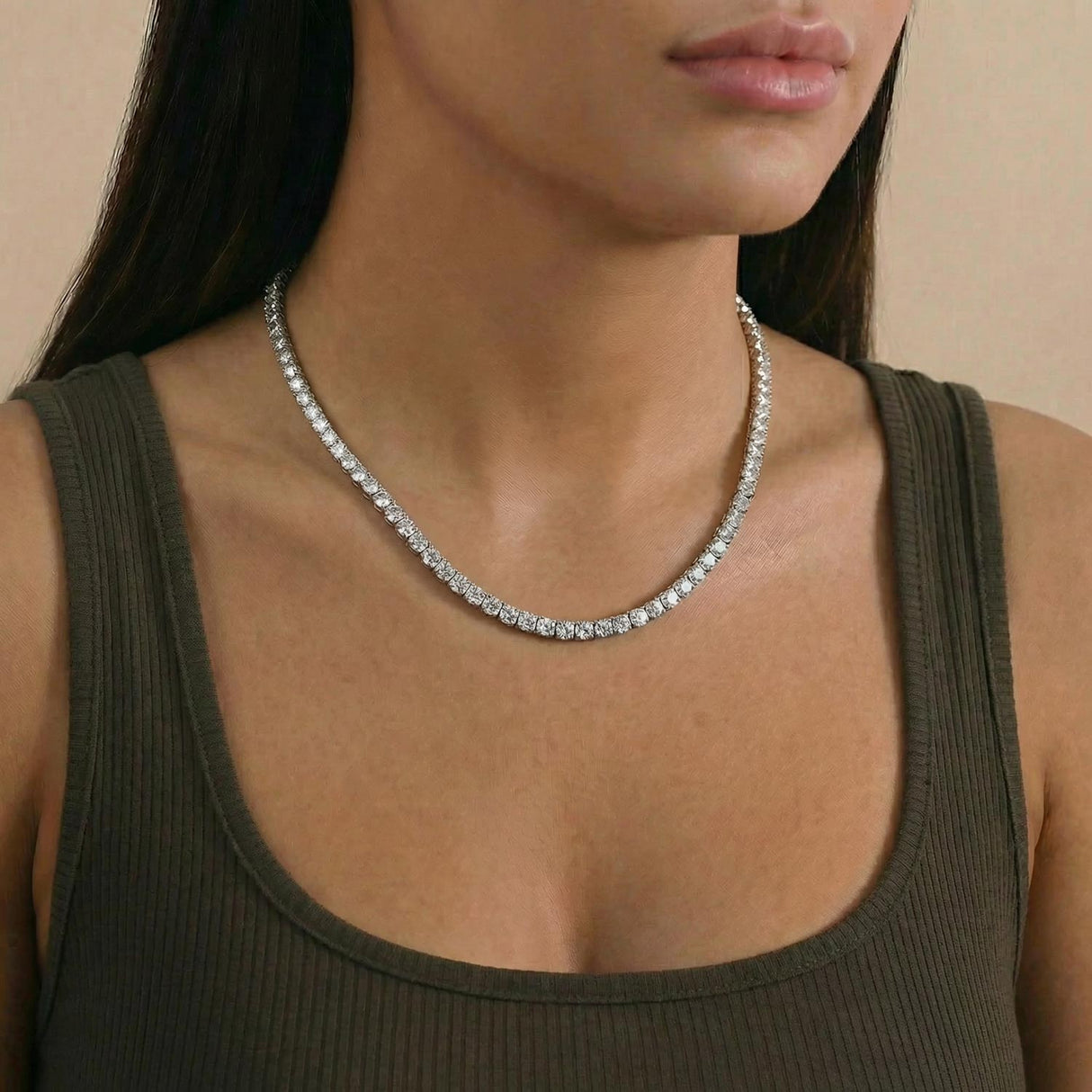 Gold Diamond CZ Tennis Chain 4MM 18 inch The Gold Gods Women's Jewelry