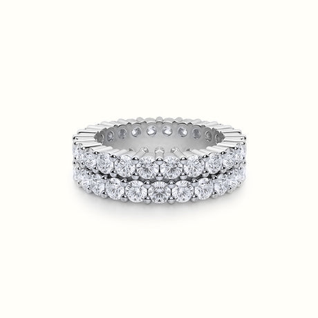 Women's Silver Dual Diamond Eternity Ring The Gold Goddess Women’s Jewelry By The Gold Gods