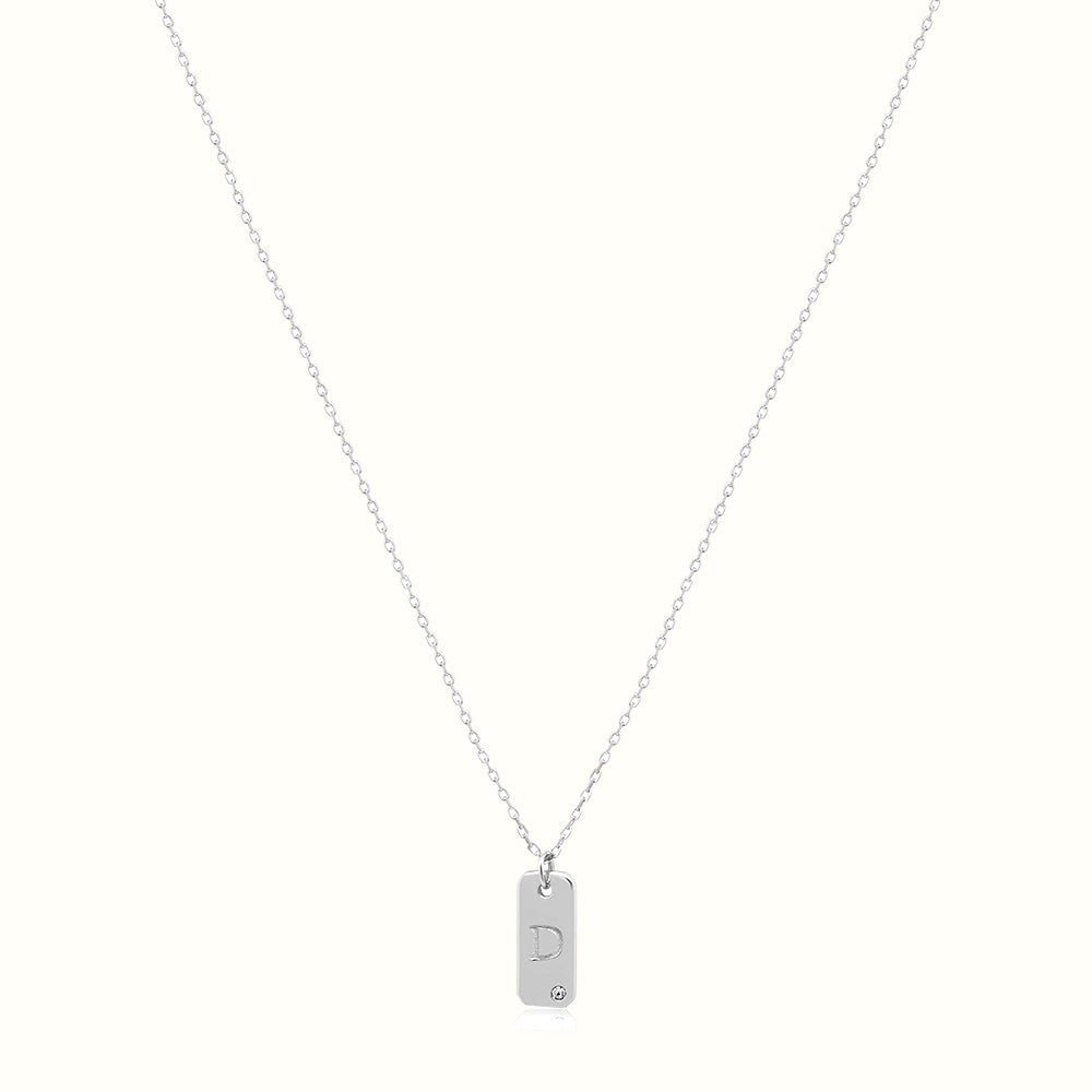 Women's Silver Letter D Plate Necklace Pendant The Gold Goddess Women’s Jewelry By The Gold Gods