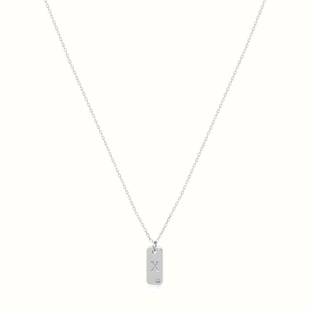 Women's Silver Letter X Plate Necklace Pendant The Gold Goddess Women’s Jewelry By The Gold Gods