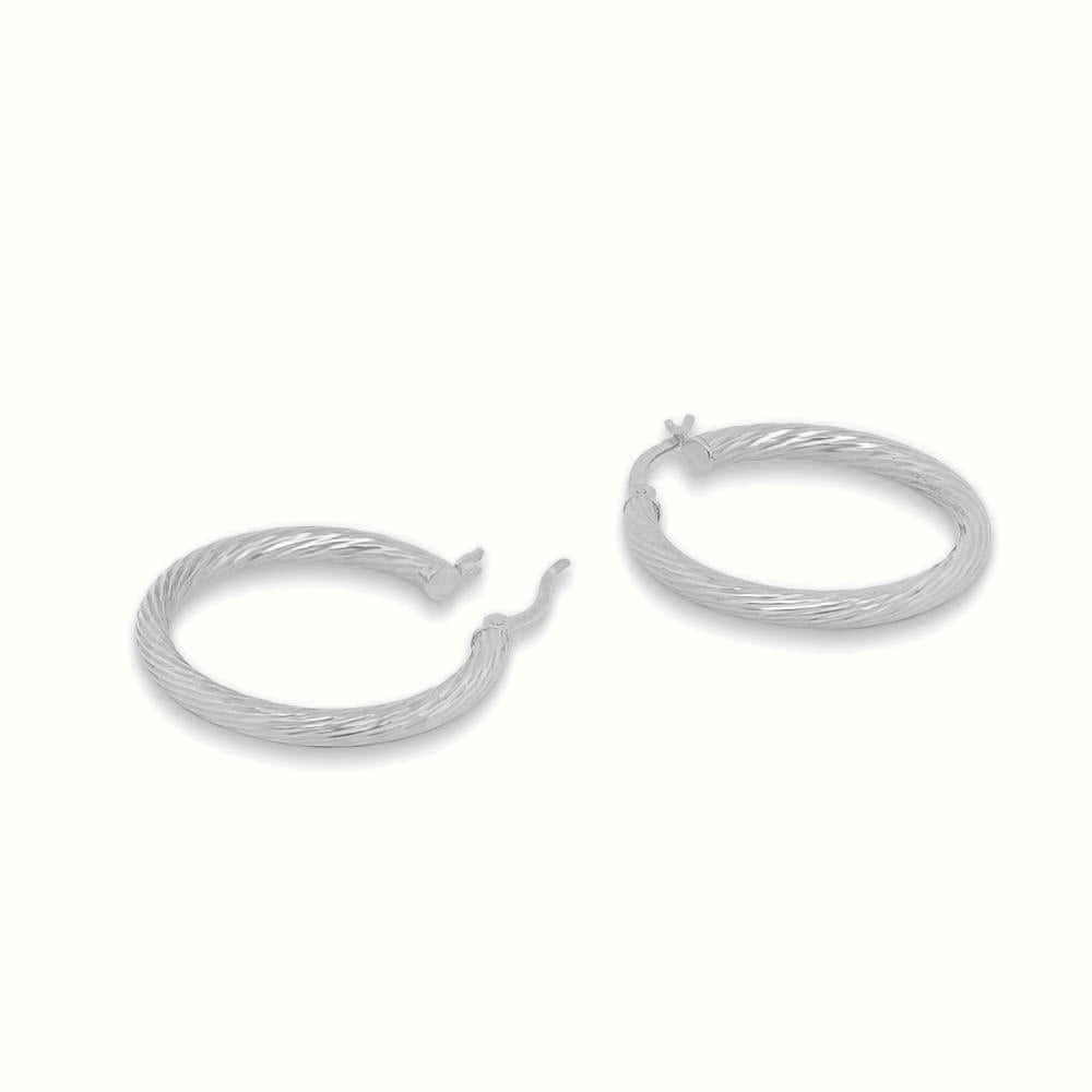 Women's Silver Texture Large Hoop Earrings The Gold Goddess Women’s Jewelry By The Gold Gods